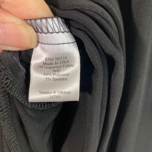 Womens Coldwater Creek Wrap Top Midi Dress Long Sleeve Black 16 - Picture 10 of 11